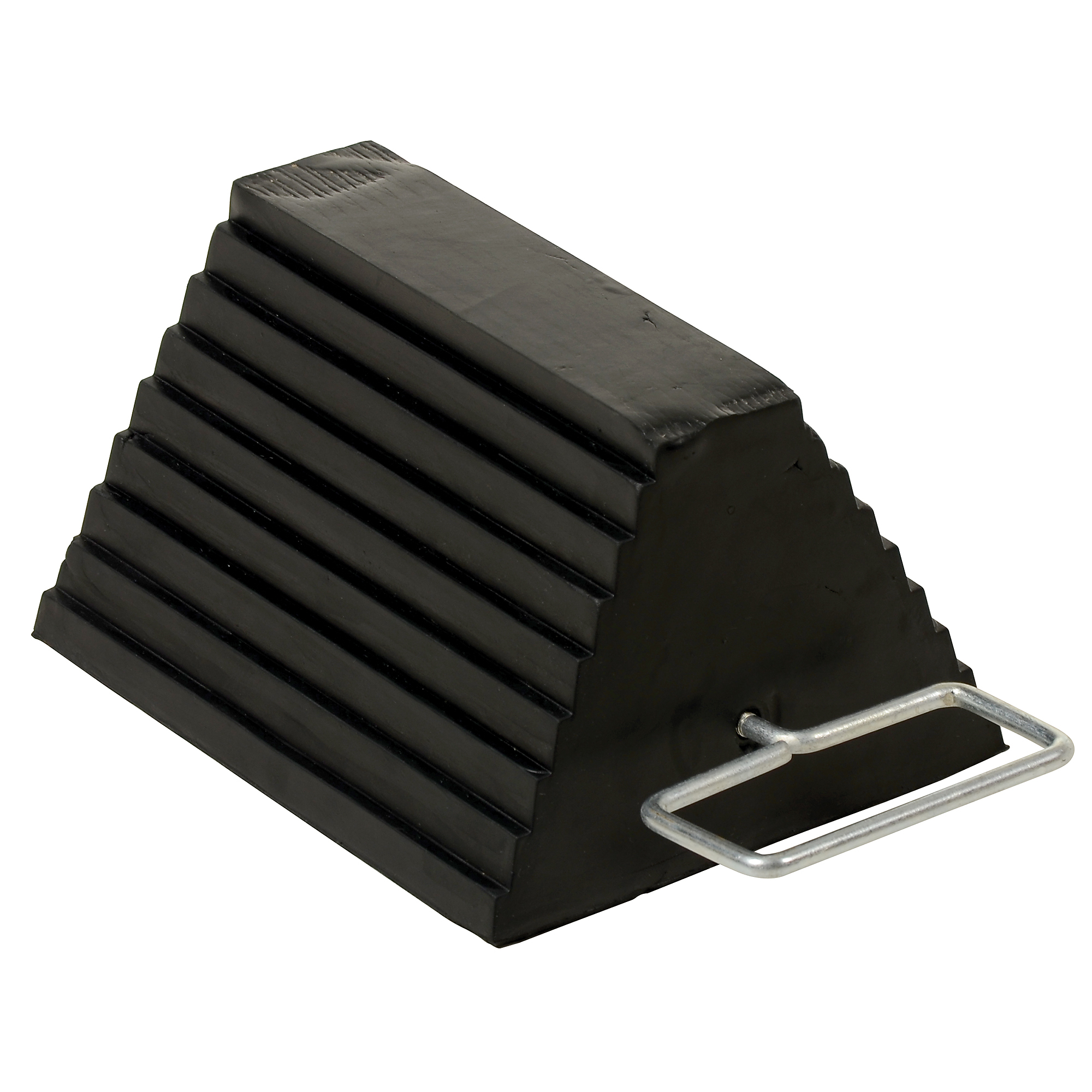 Vestil Rubber Wheel Chock with Handle - 8in., Reinforced Rubber, Model# RWC-8-HDL
